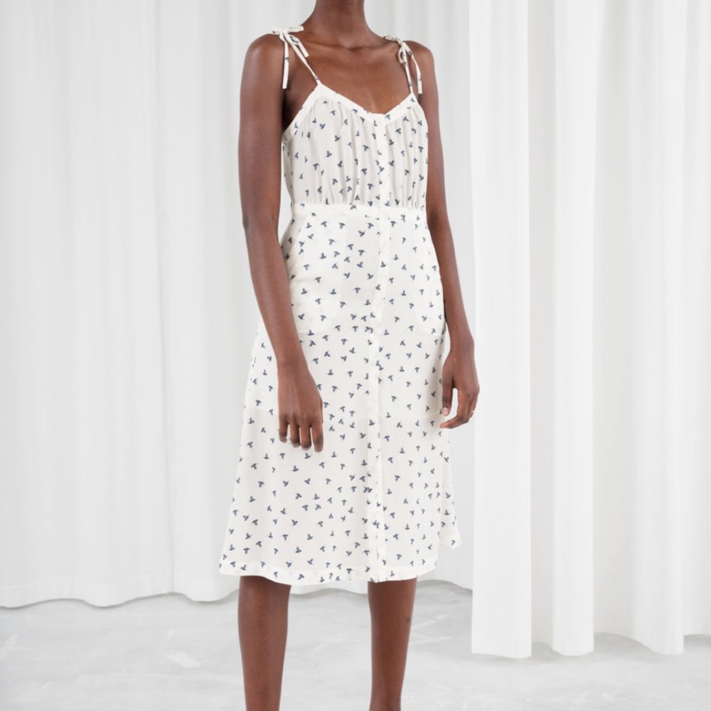 & Other Stories printed sundress in white